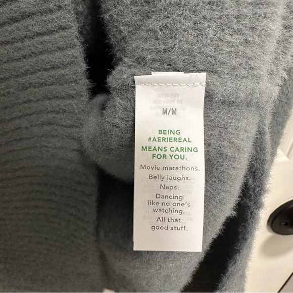 Aerie Cowl Neck Oversized Green Sweater Size Medium - Picture 4 of 5